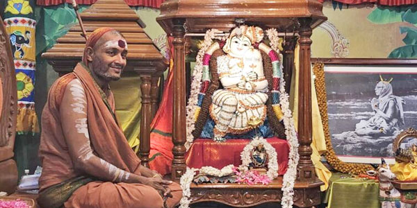 Ma Bhagwati Rajrajeshwari Lalita Tripur Sundari decorated with butter at Chaturmas Mahotsav