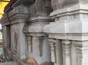 Sri Raja Rajeswari Temple under construction at the Ashram