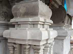 Sri Raja Rajeswari Temple construction progress at the Ashram